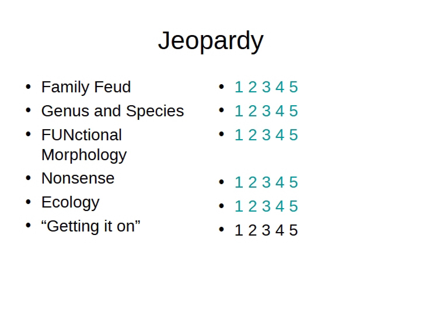 Review Game Jeopardy