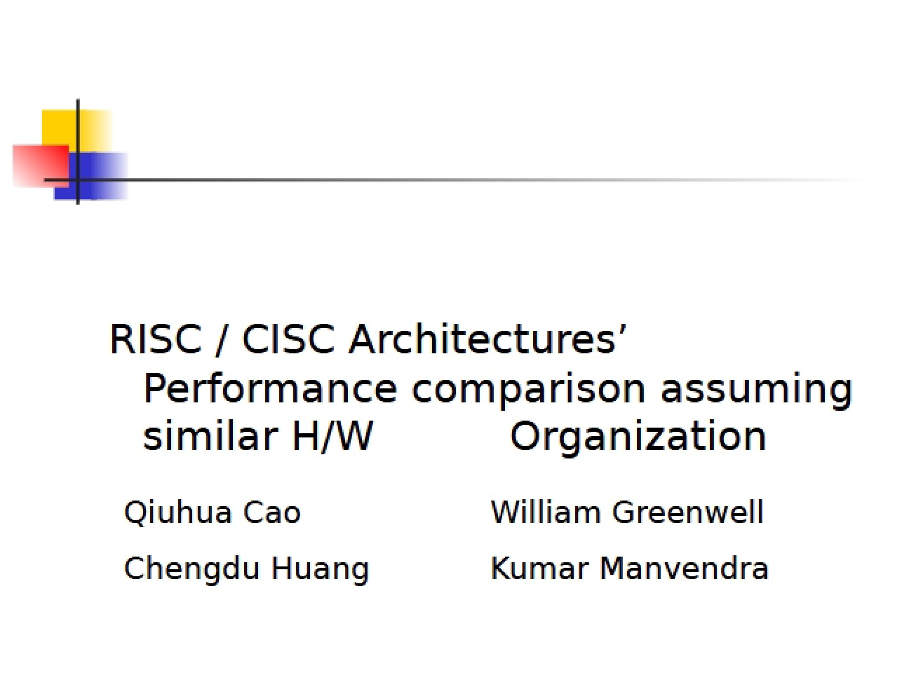 Performance Comparison RISC vs CISC Architectures