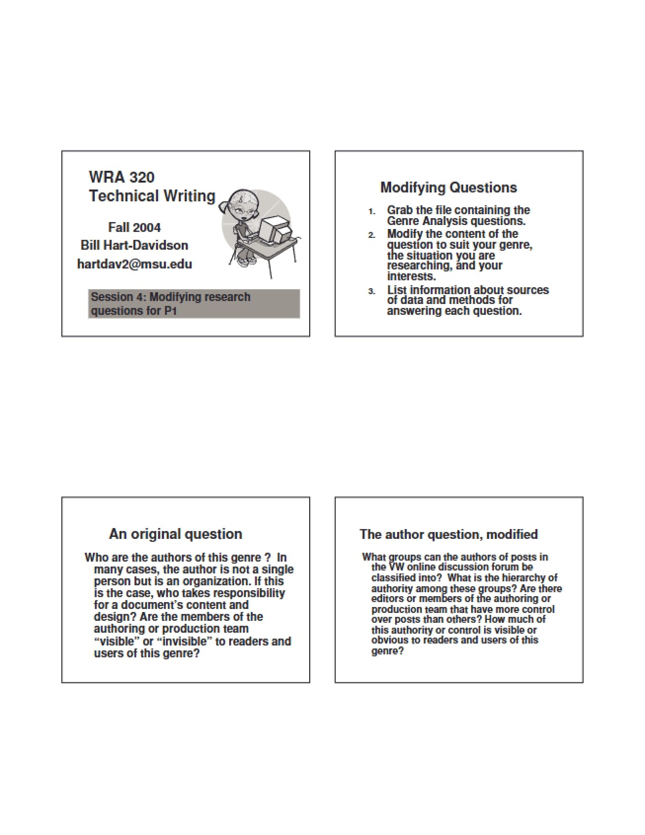 Technical Writing (April 4)