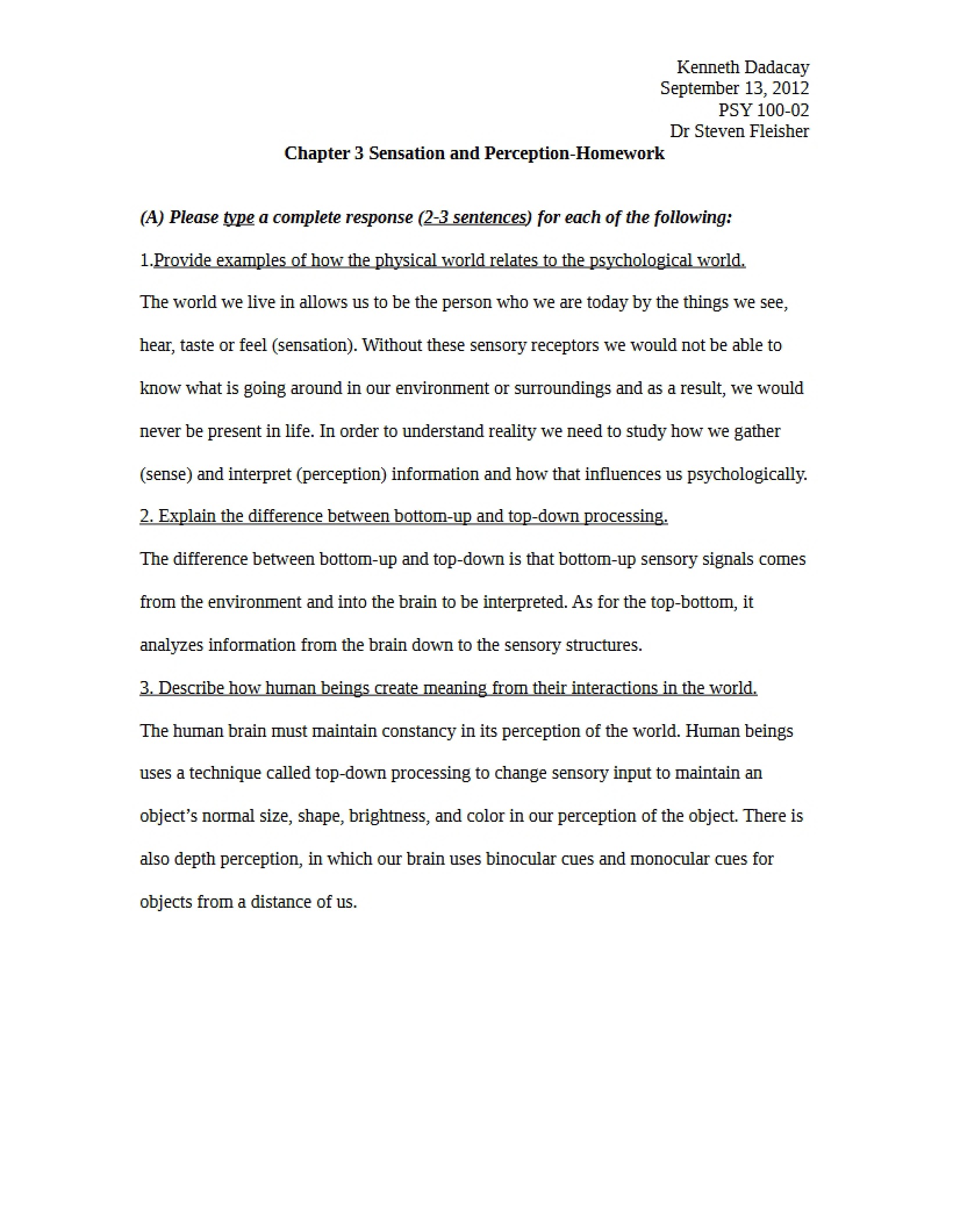 Homework 3 for Psychology