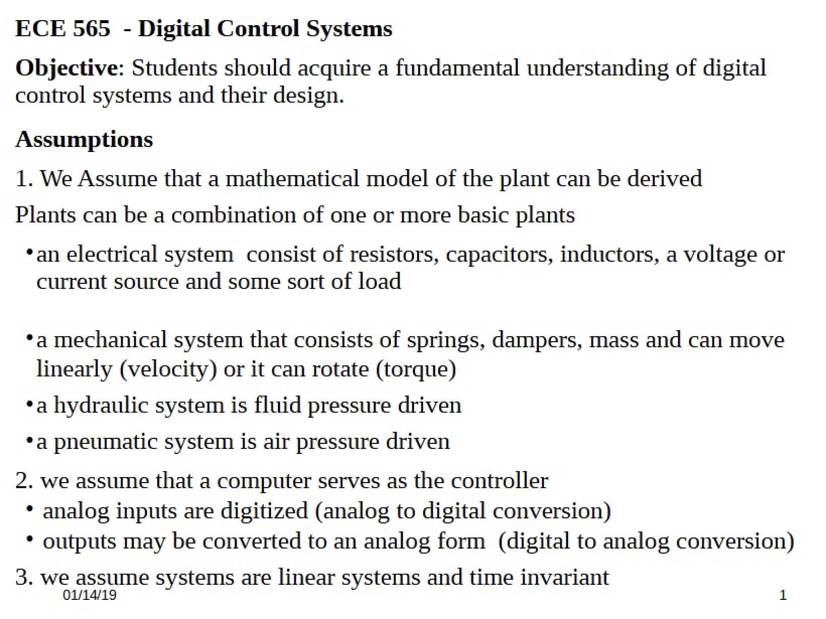 Systems of Digital Control