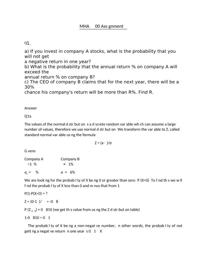 Assignment 3 - MHA 5300