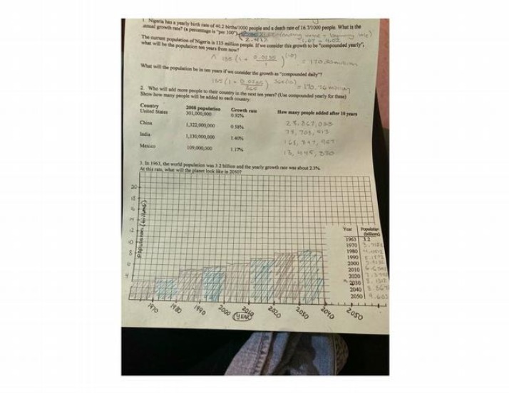 Calculations for Population Growth and Compounded Interest