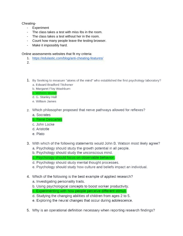 Impact of Teacher Presence on Cheating - Experiment