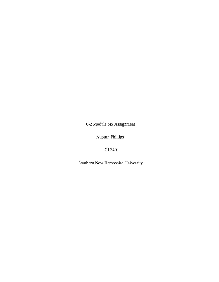 Module Six Assignment - CJ 340