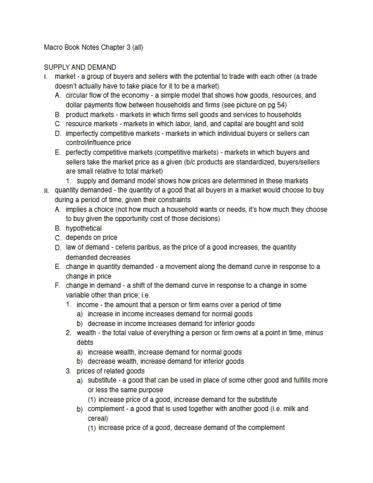 Notes on Macro Book Chapter 3