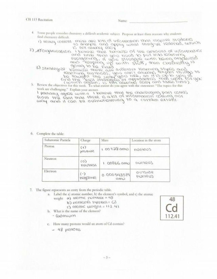 CH 115 Chemistry Recitation