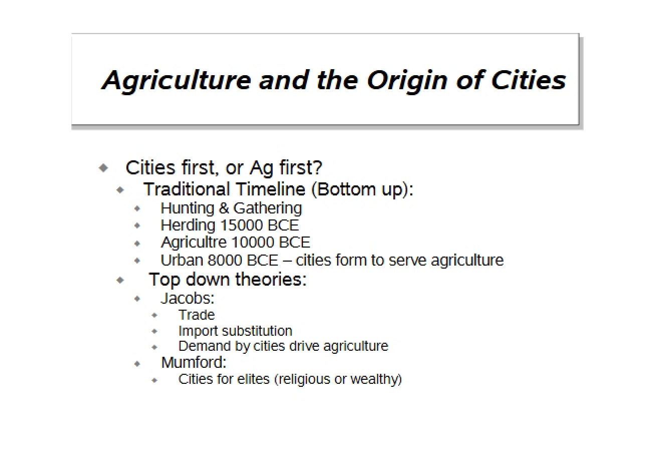 History of Agriculture in Economic Geography