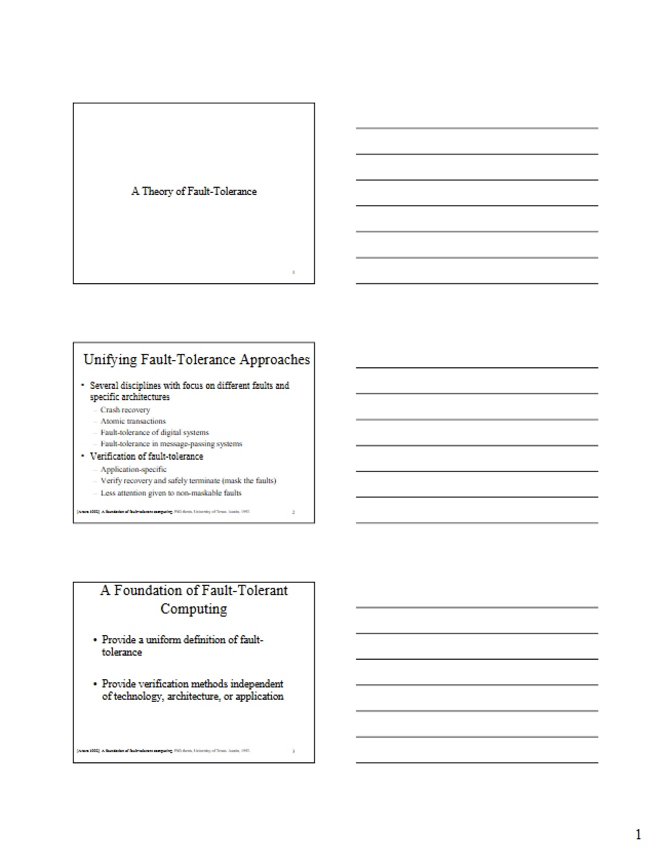 Fault Tolerance Theory