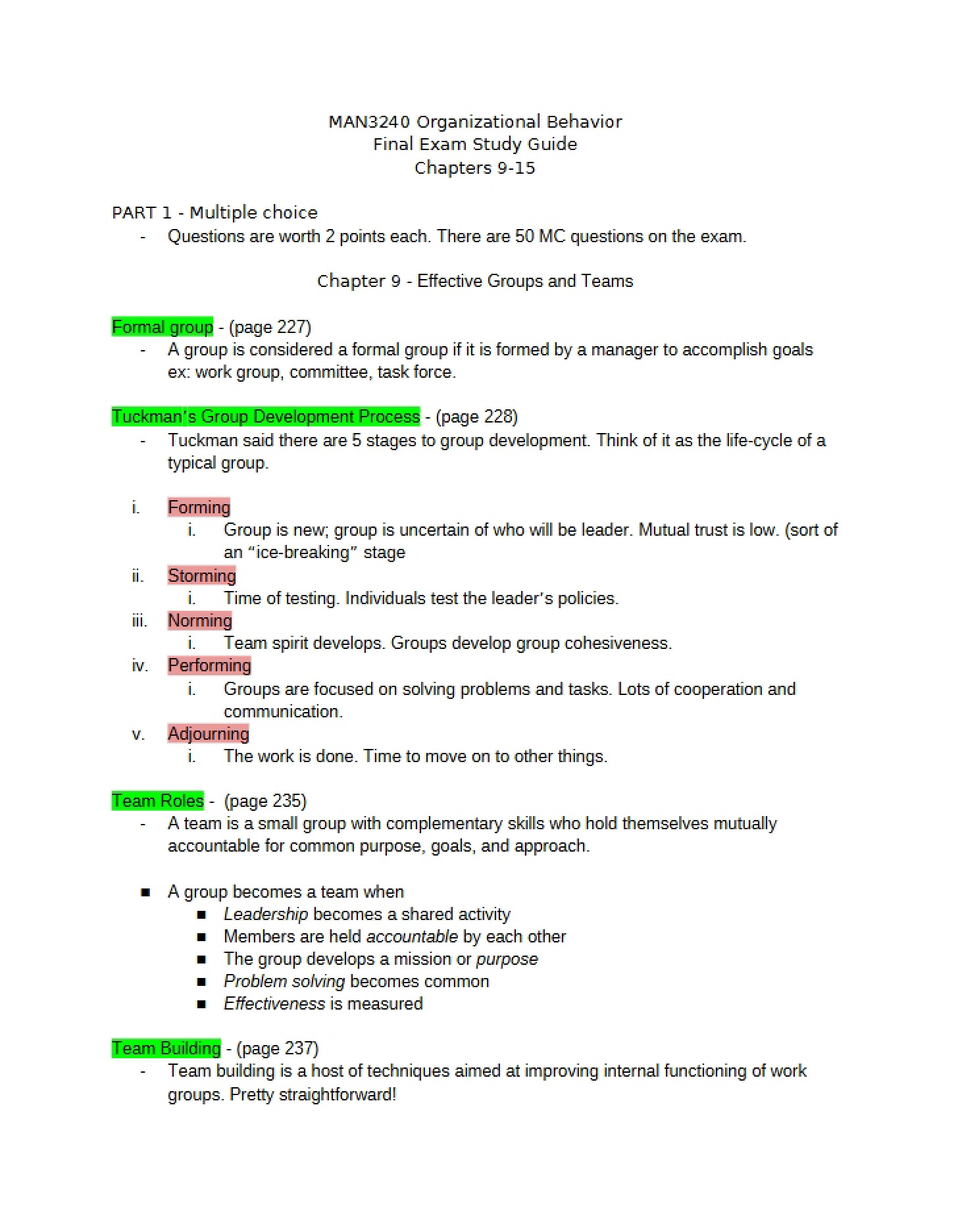 Final Course Test