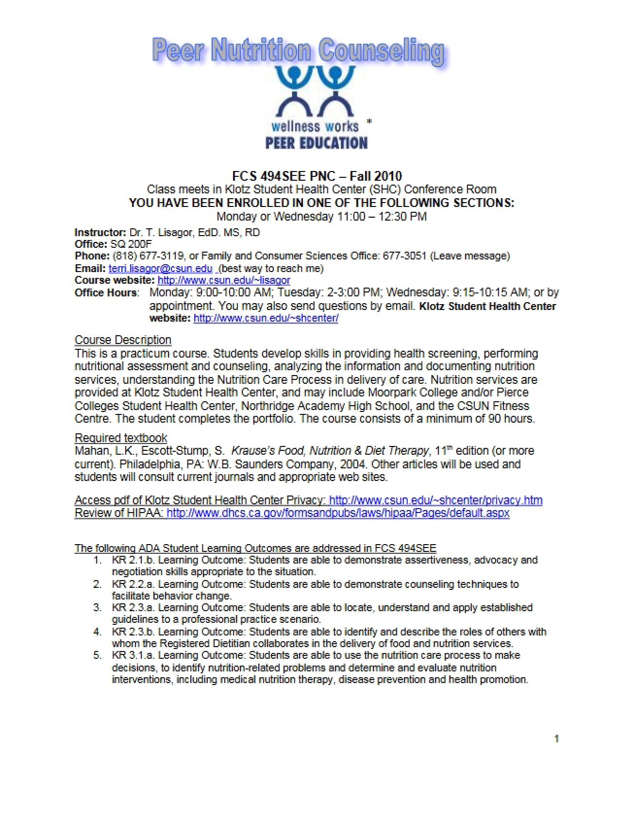 Academic Internship Syllabus