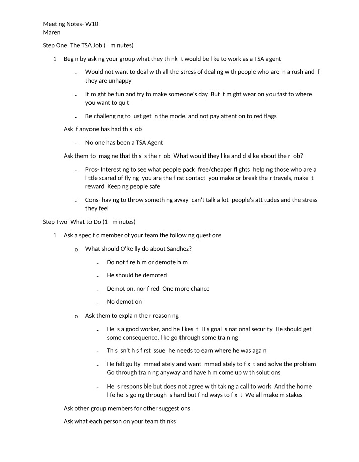 BUS270 Meeting Notes