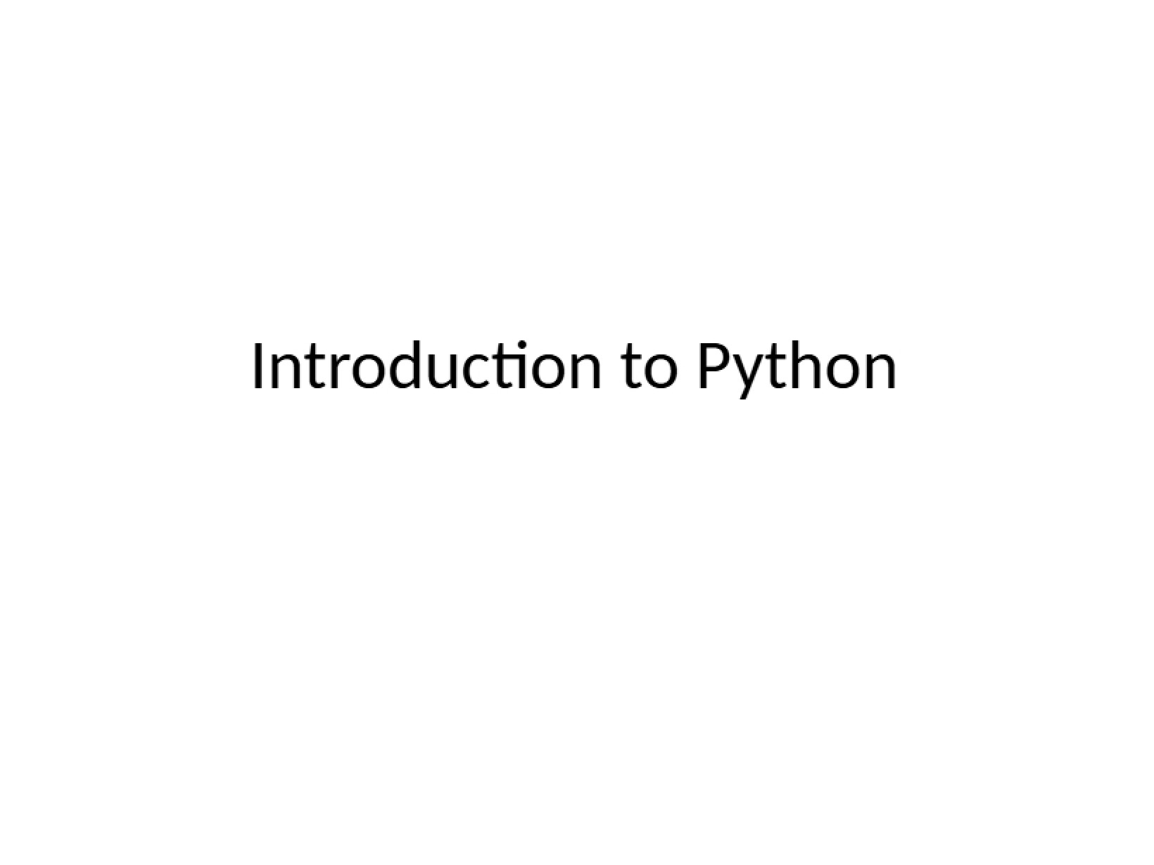 Python Introduction