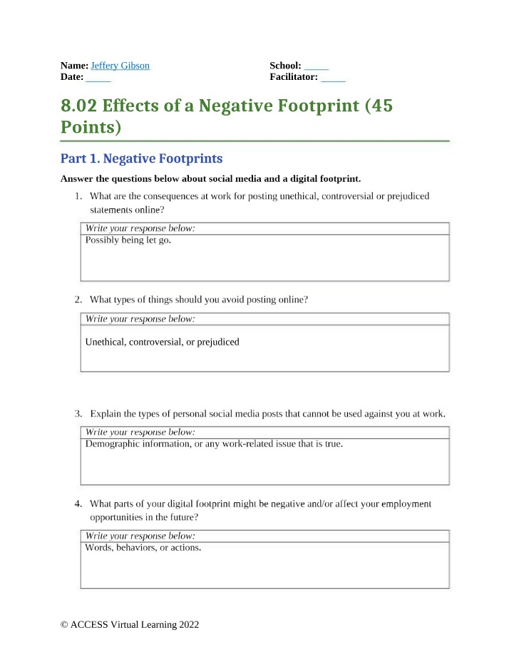 Employment - The Impact of Negative Digital Footprints