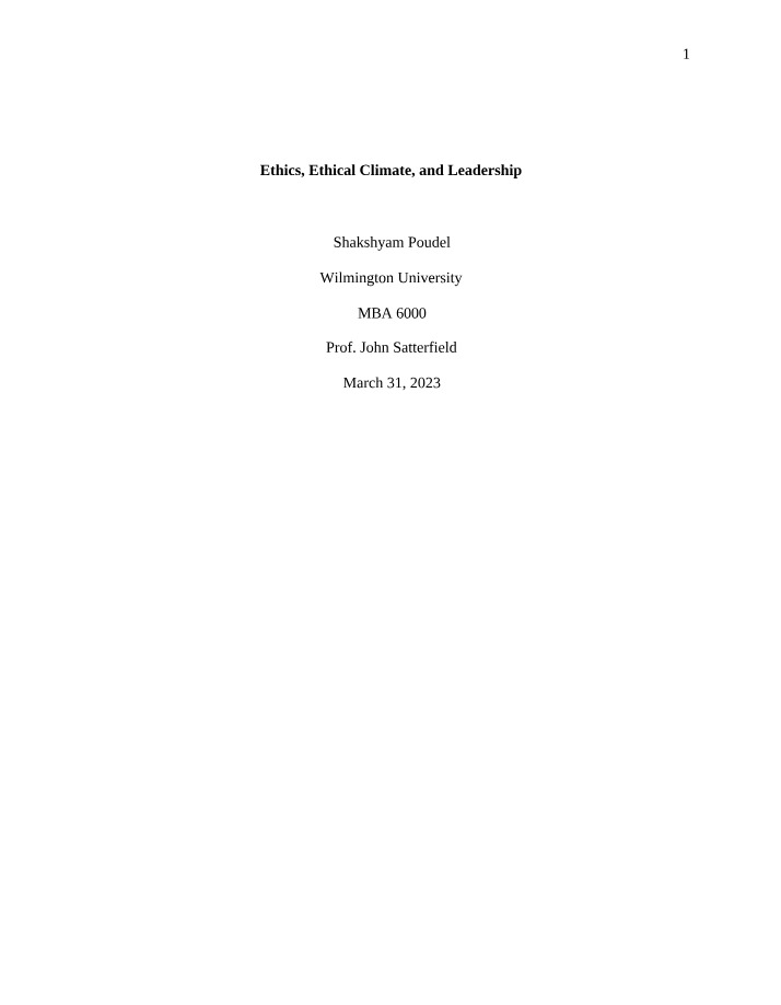 MBA6000 Ethics Paper - Poudel Shakshyam