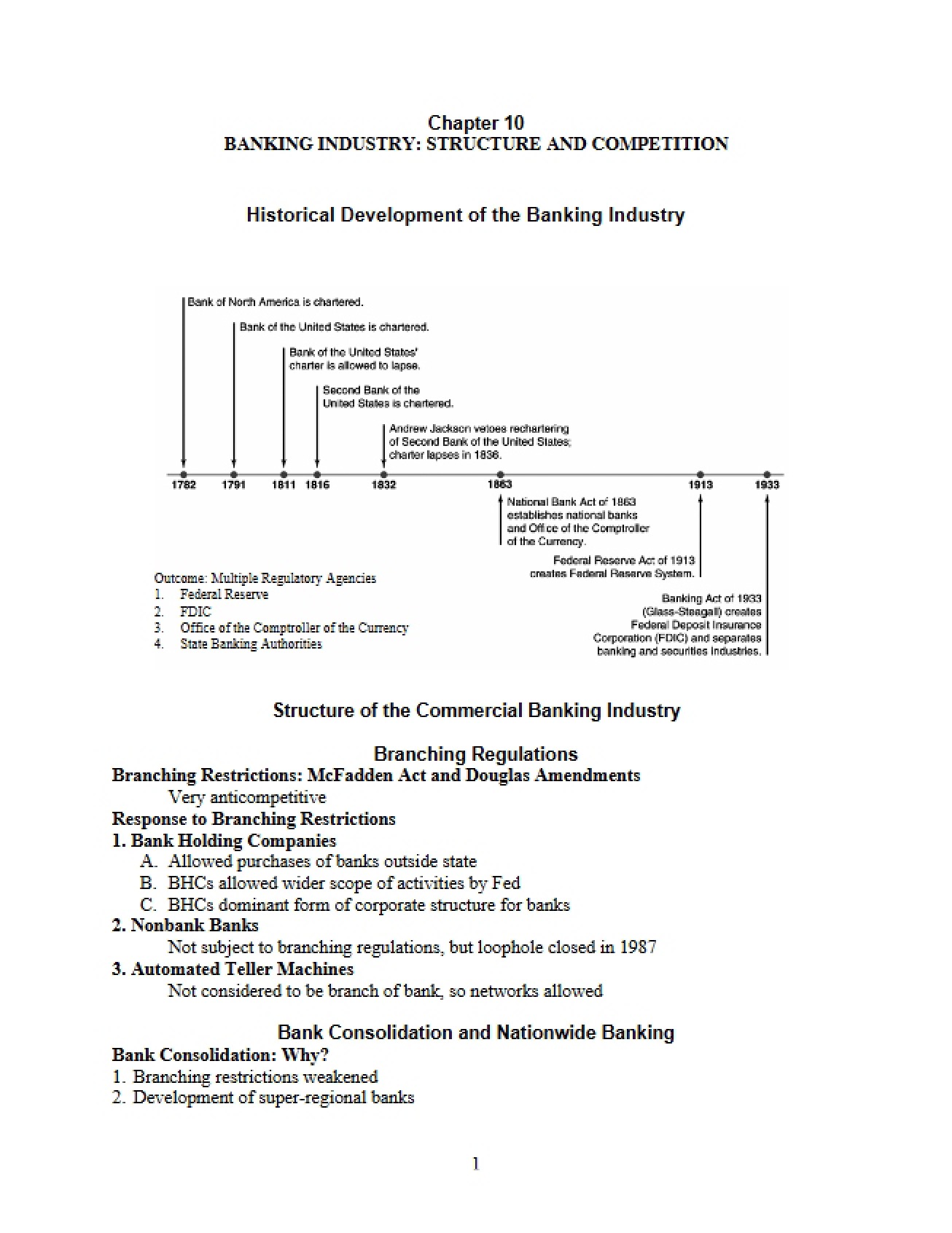 Structure and Competition in Banking Chapter 10