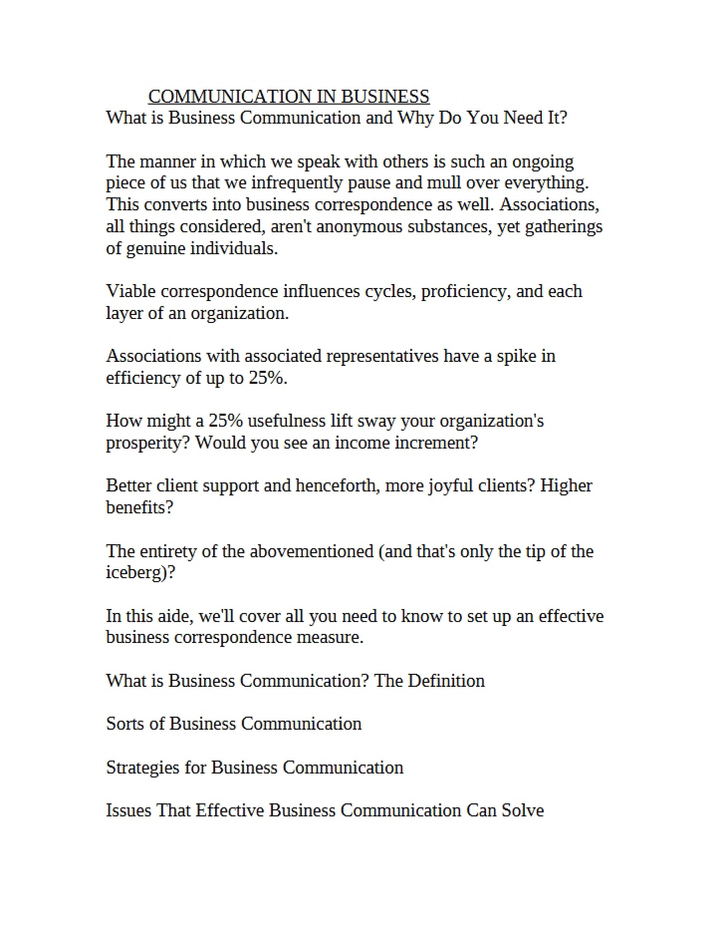 Business Communication