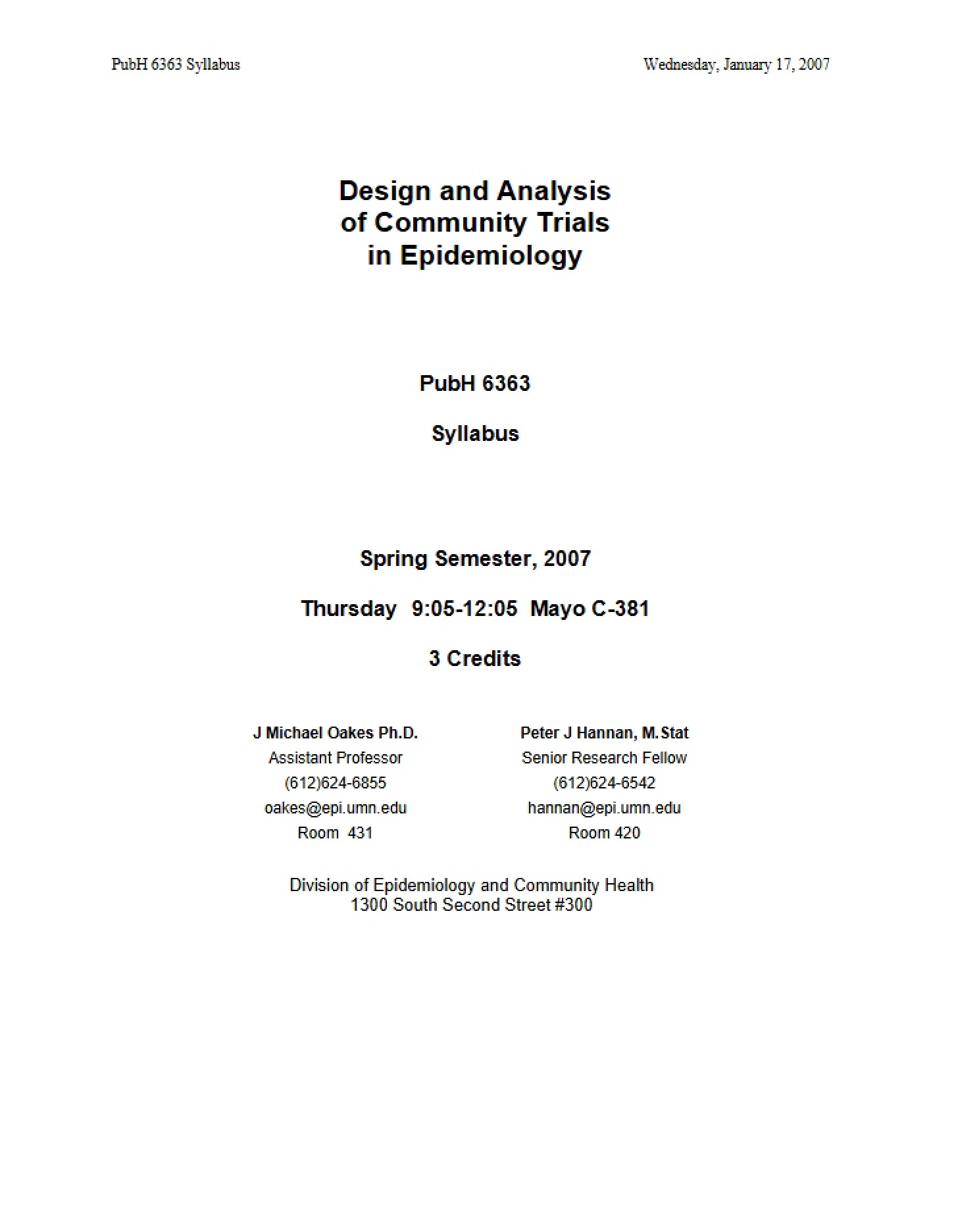 Course Plan