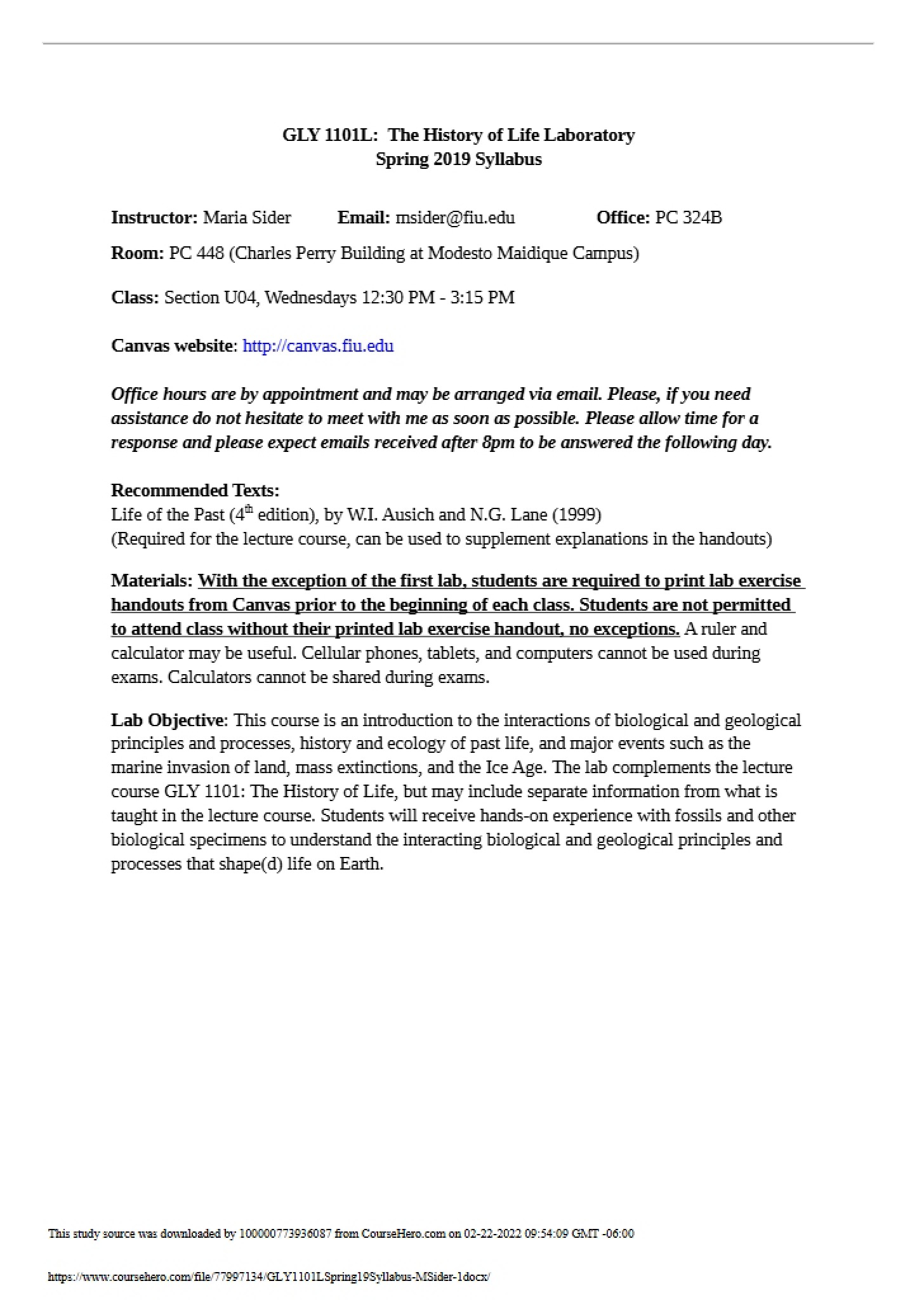 Institutional Syllabus and Policies