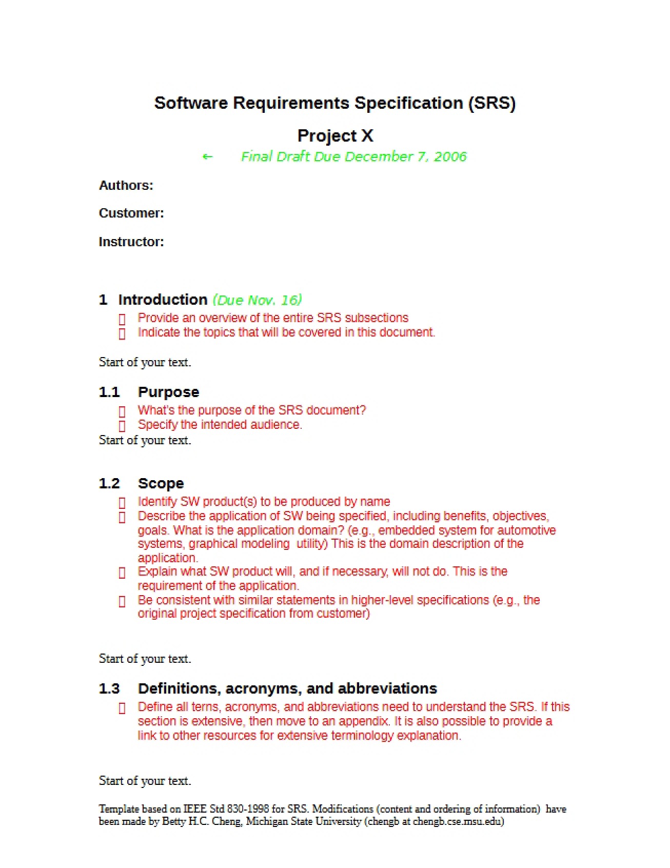 SRS Software Requirements Specs