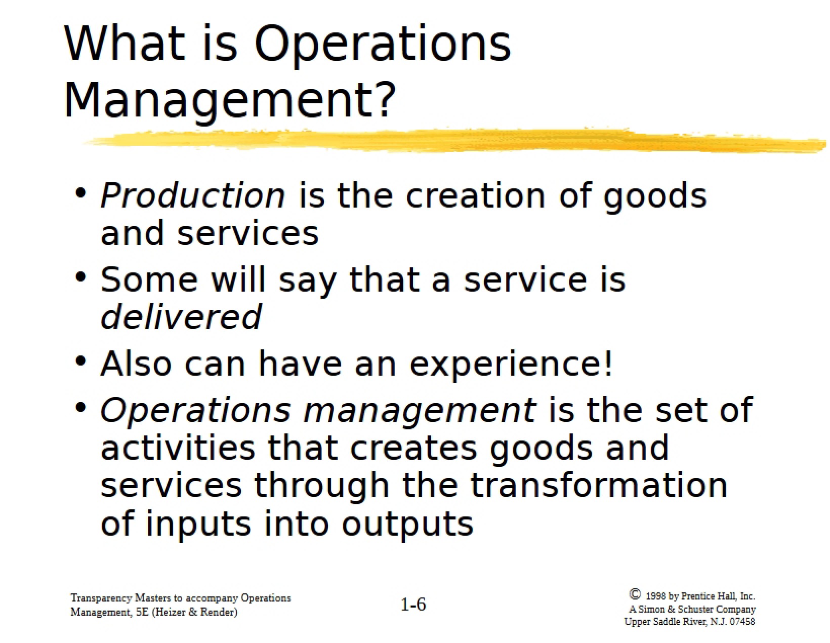 Operations Management Study Guide