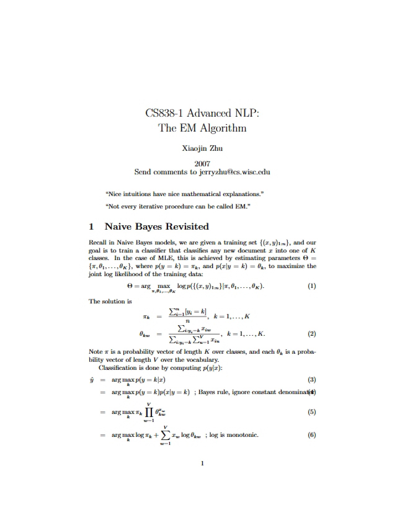 EM Algorithm in Advanced NLP