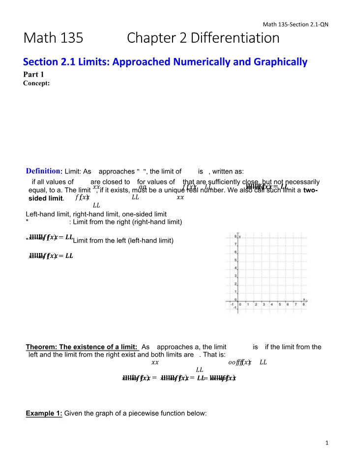 Section 2.1 QN - MATH 135
