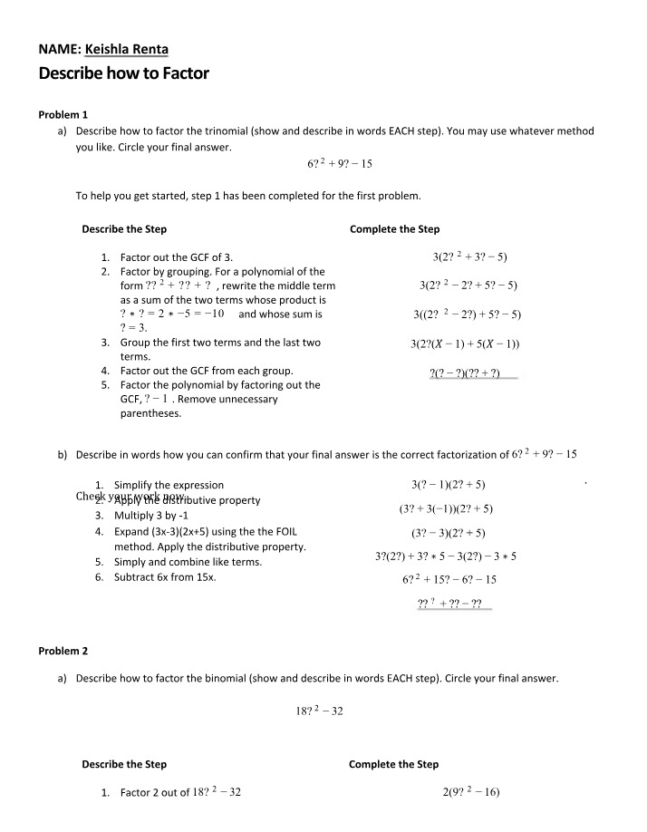 Trinomial Factoring - Step-by-Step Guide and Examples