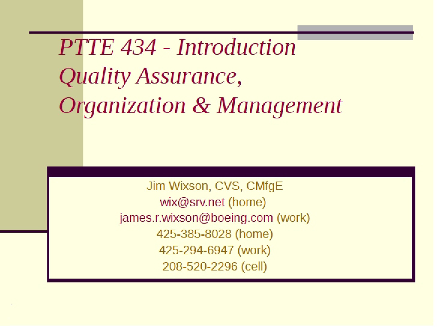 Introductory Lecture