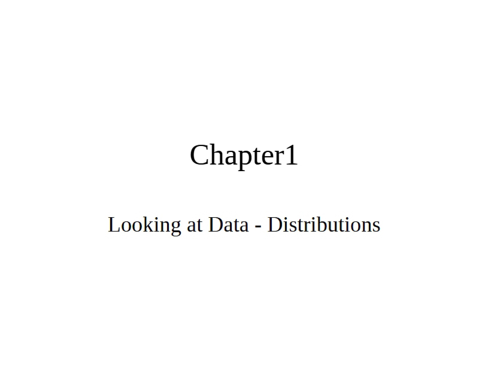 Distributions of Data