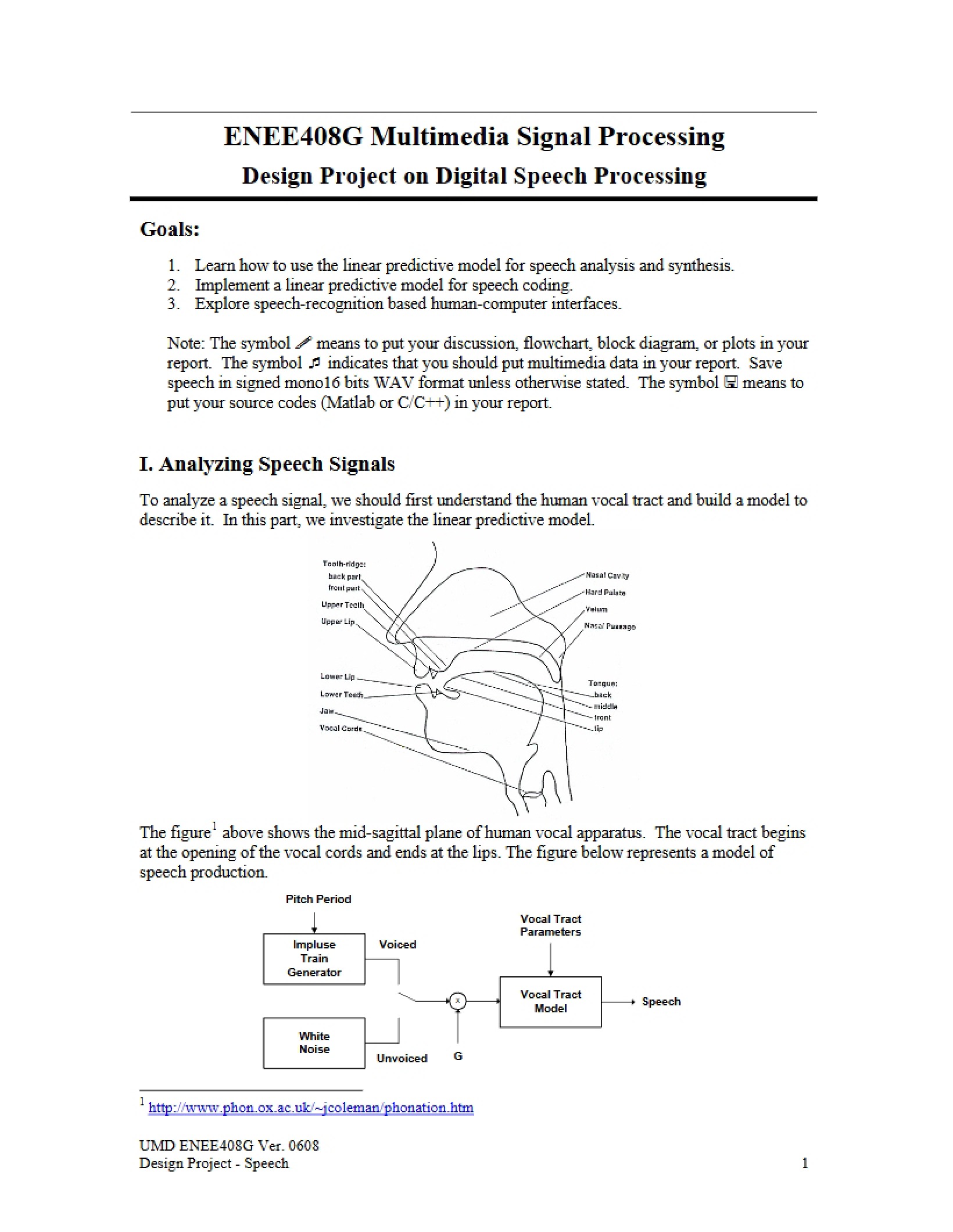 Digital Speech Processing Design Project
