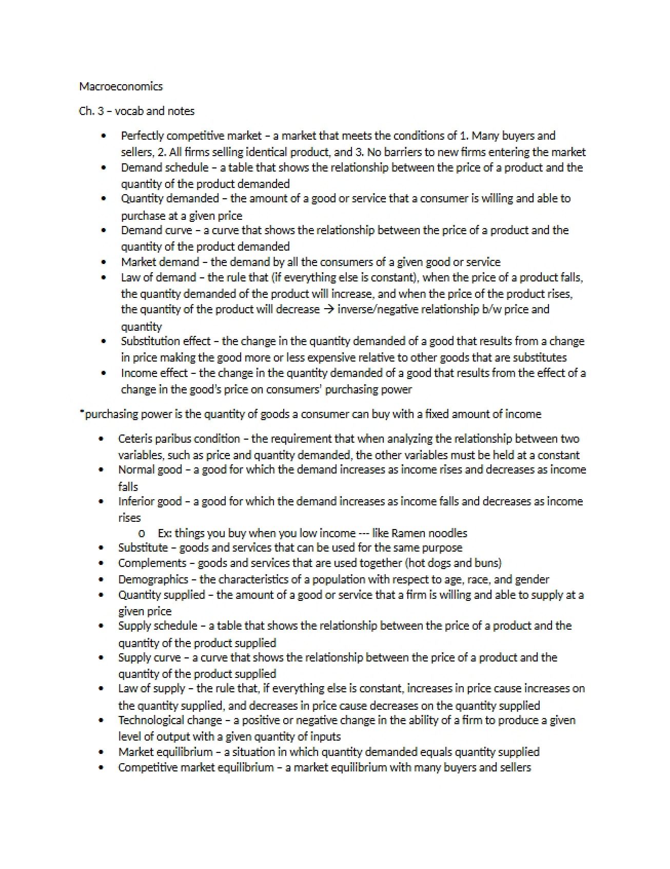Macroeconomics Chapter 3 Notes