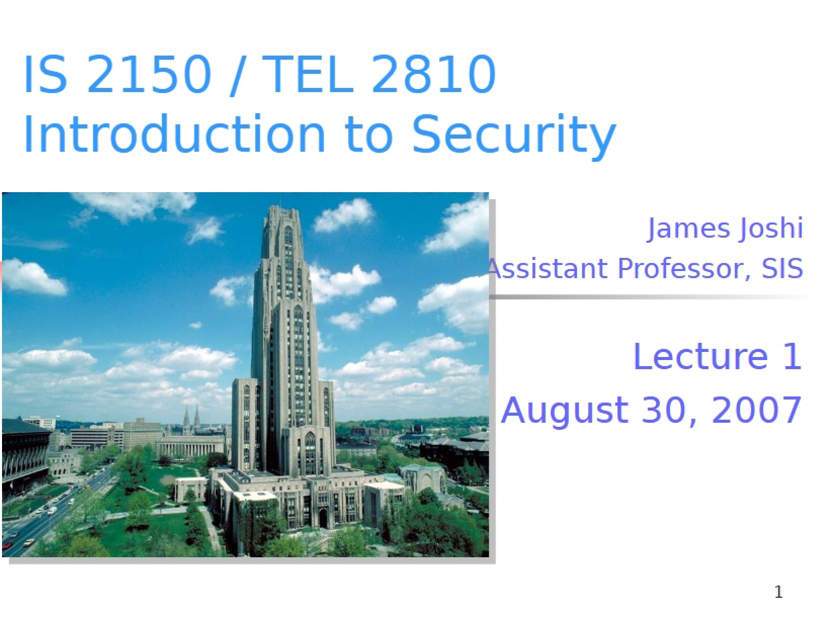 Class Notes on Security