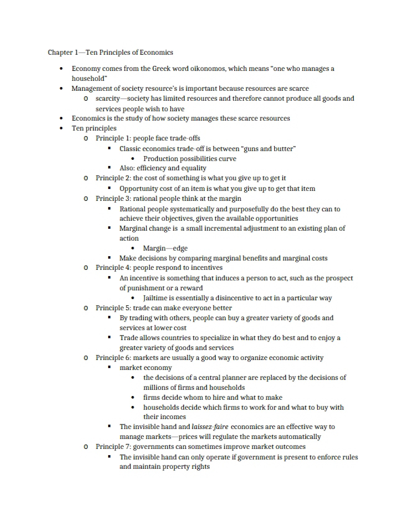 10 Economic Principles - Chapter 1
