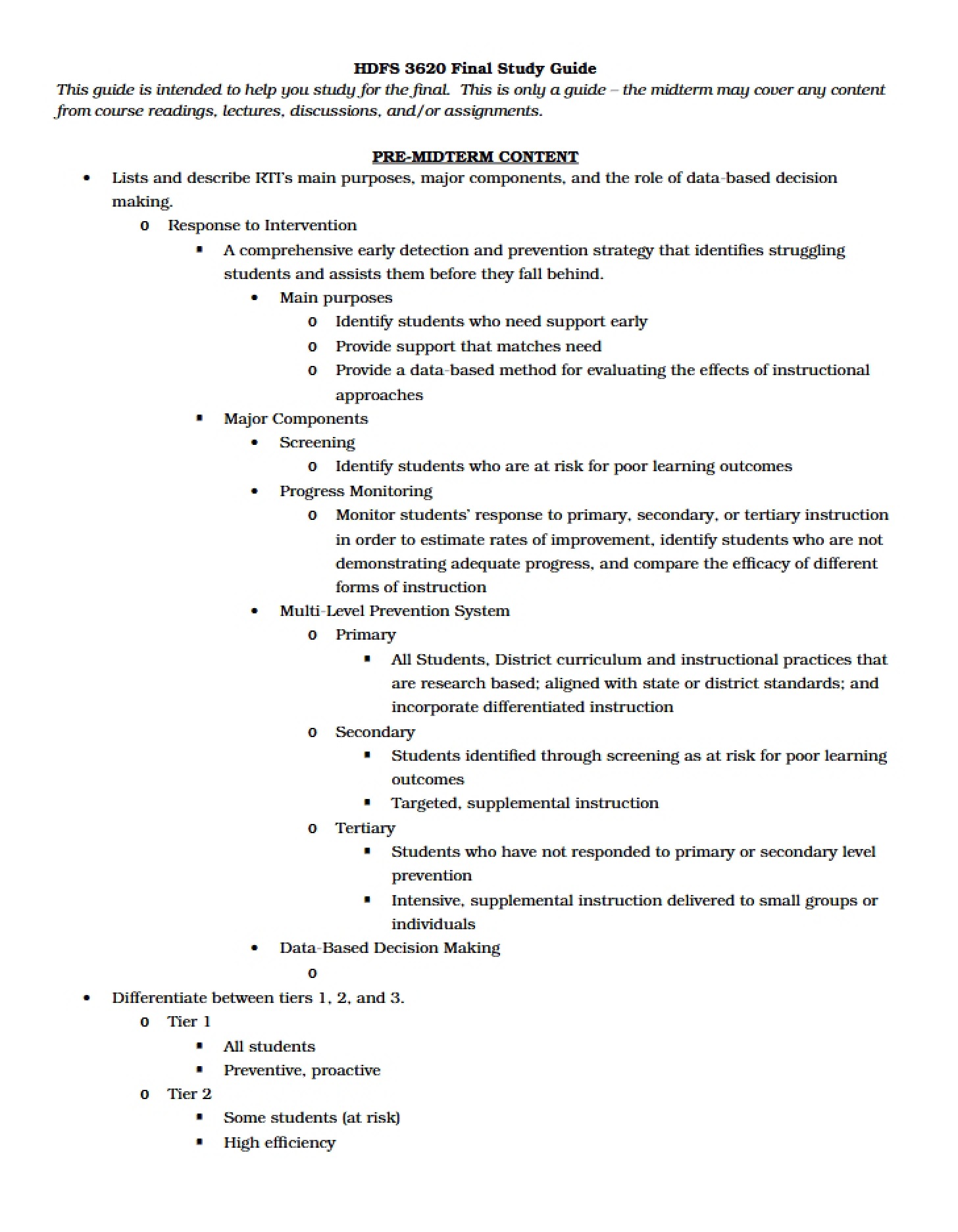 Final Exam Review