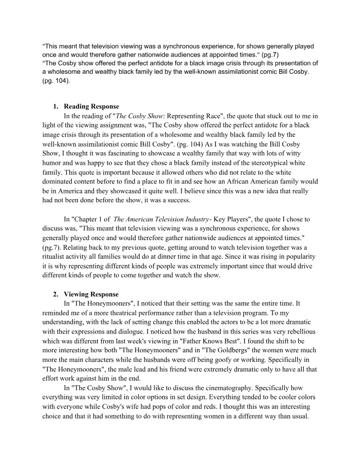Impact of Television Representations on Audiences