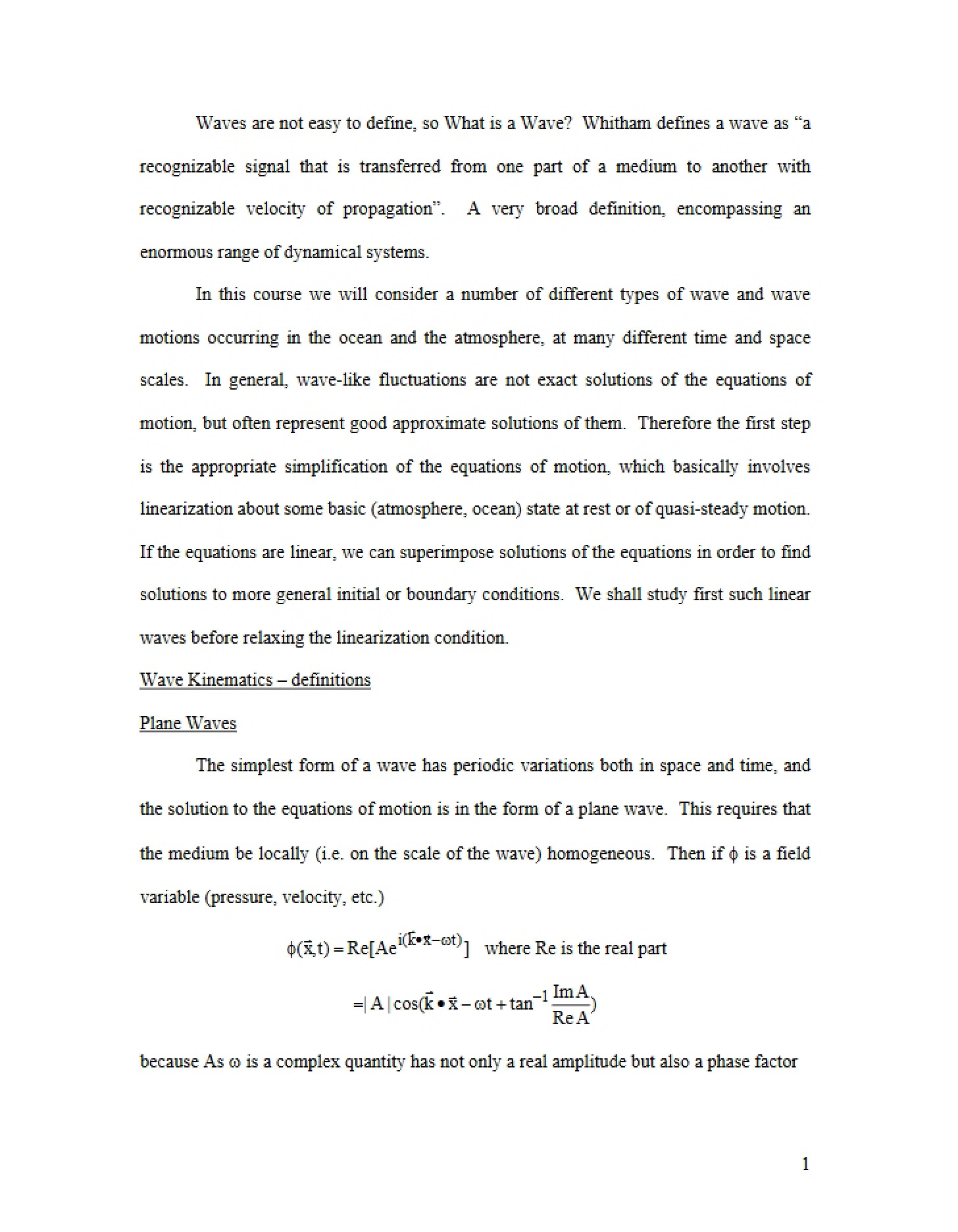 Wave Dynamics