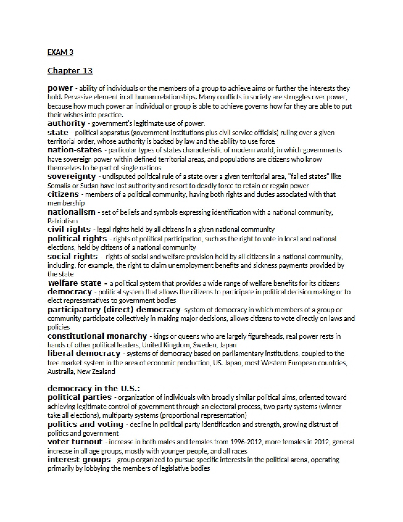 Examination Three