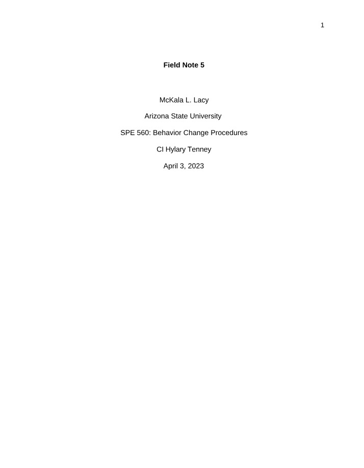 SPE 560 Field Notes Module 5 Part 2
