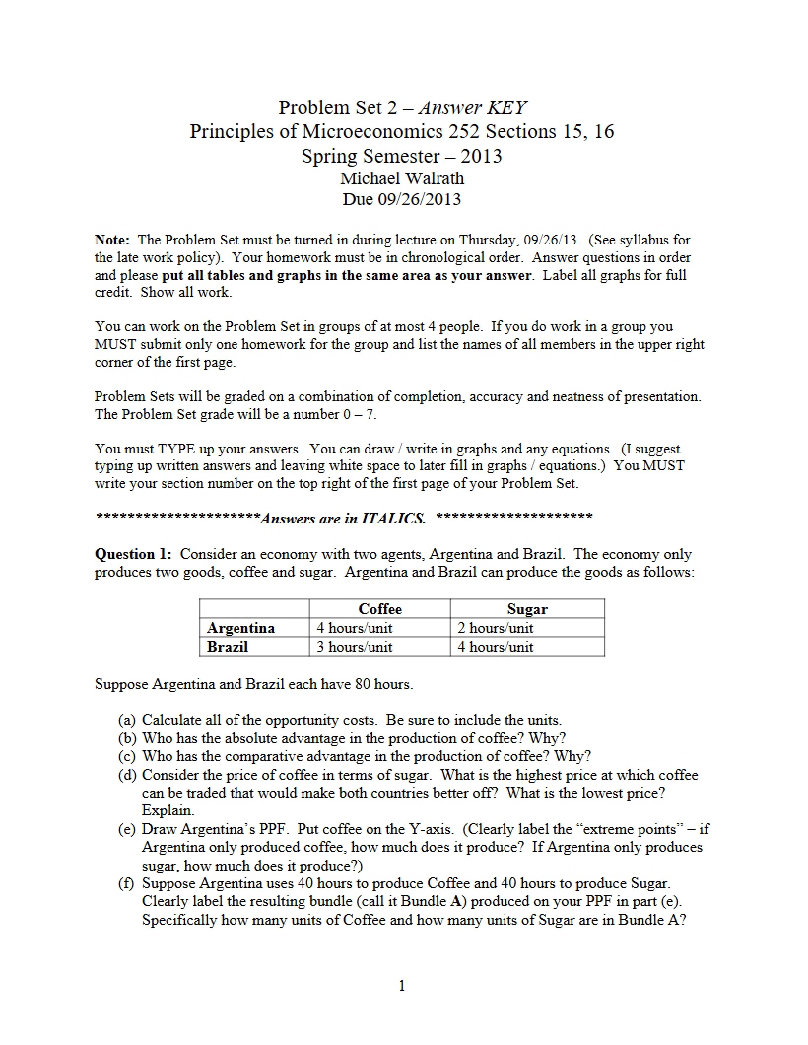 Problem Set 2 Key