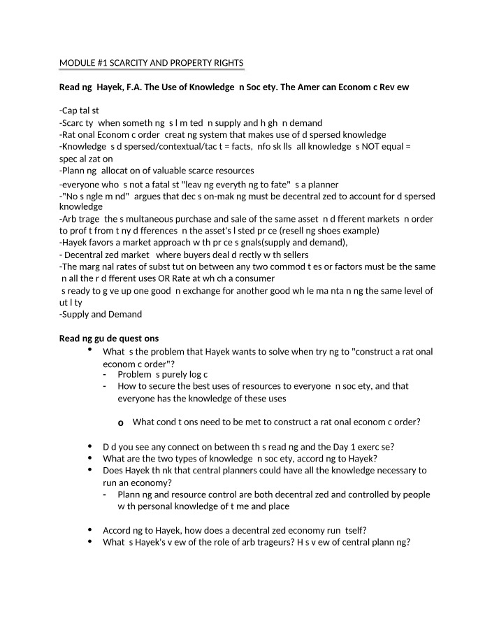 Notes for Module 1
