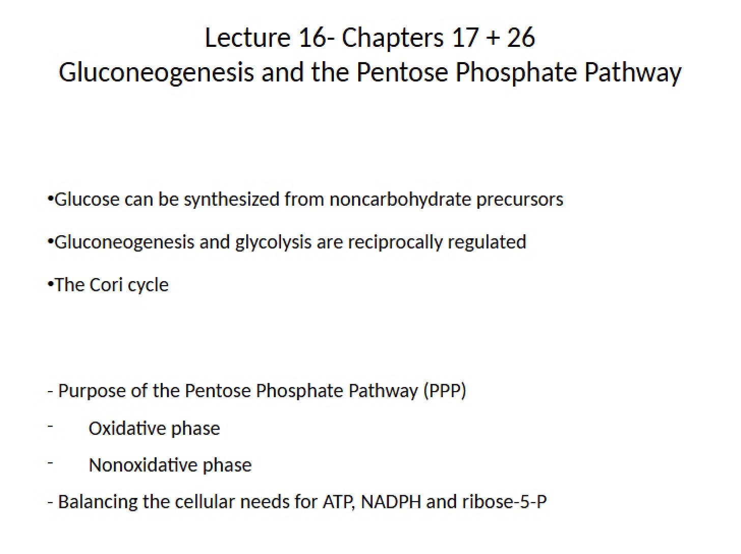 Lecture 16 Review