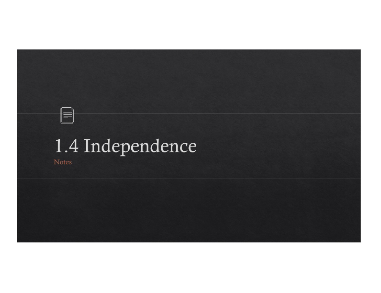Statistical Independence