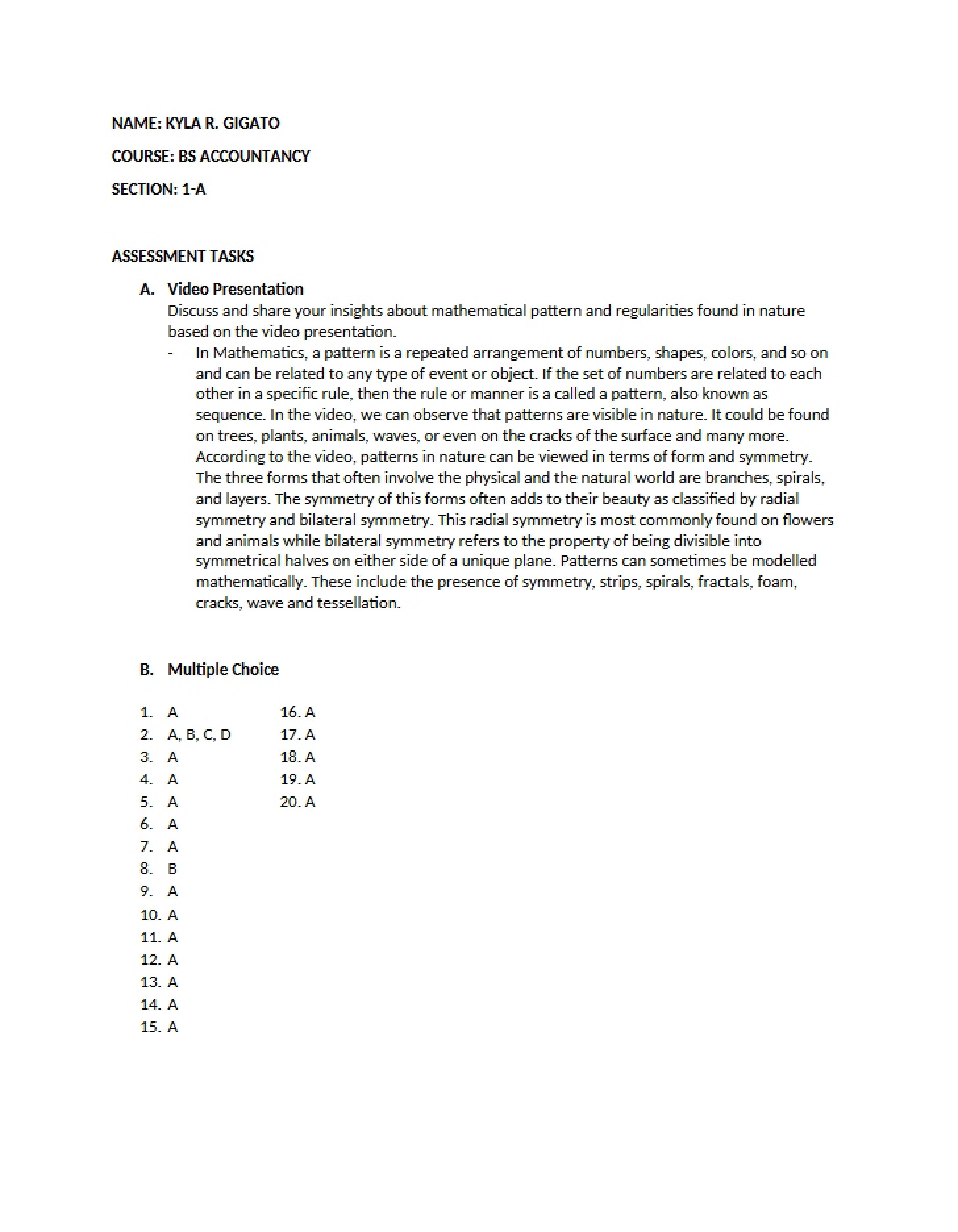 Assessment in Math