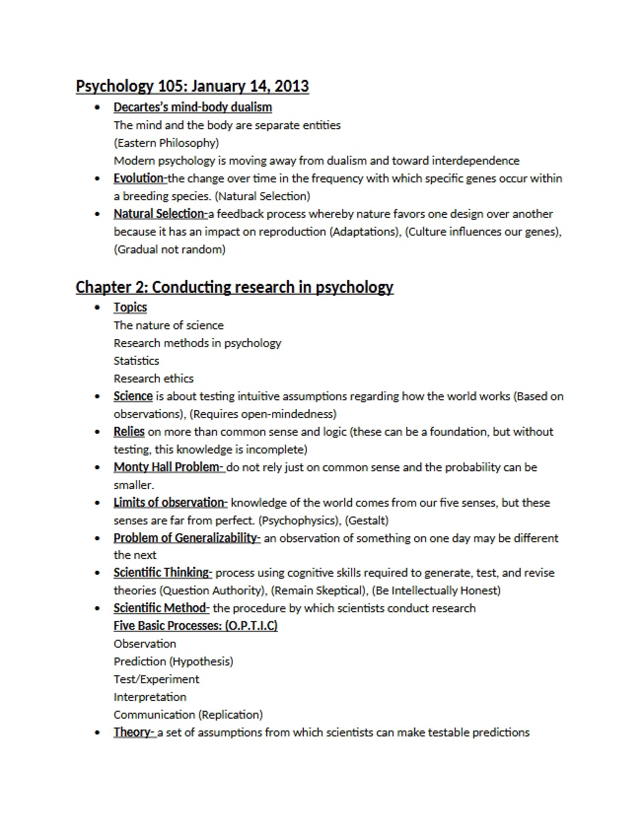 Psychology Research Methods (Chapter 2)
