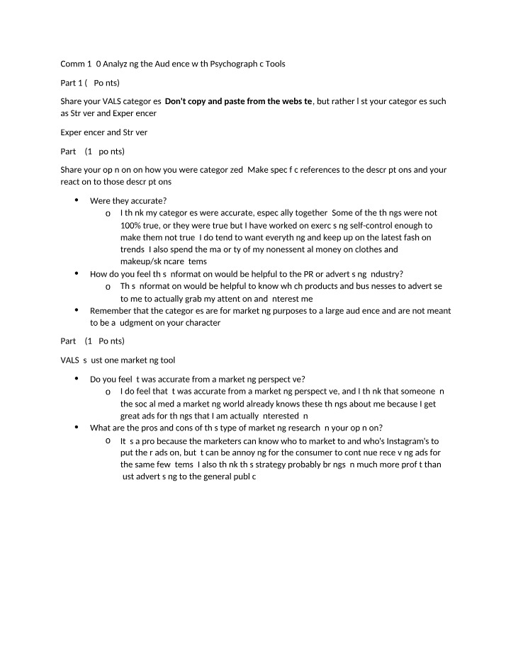 Audience Analysis using Psychographic Tools