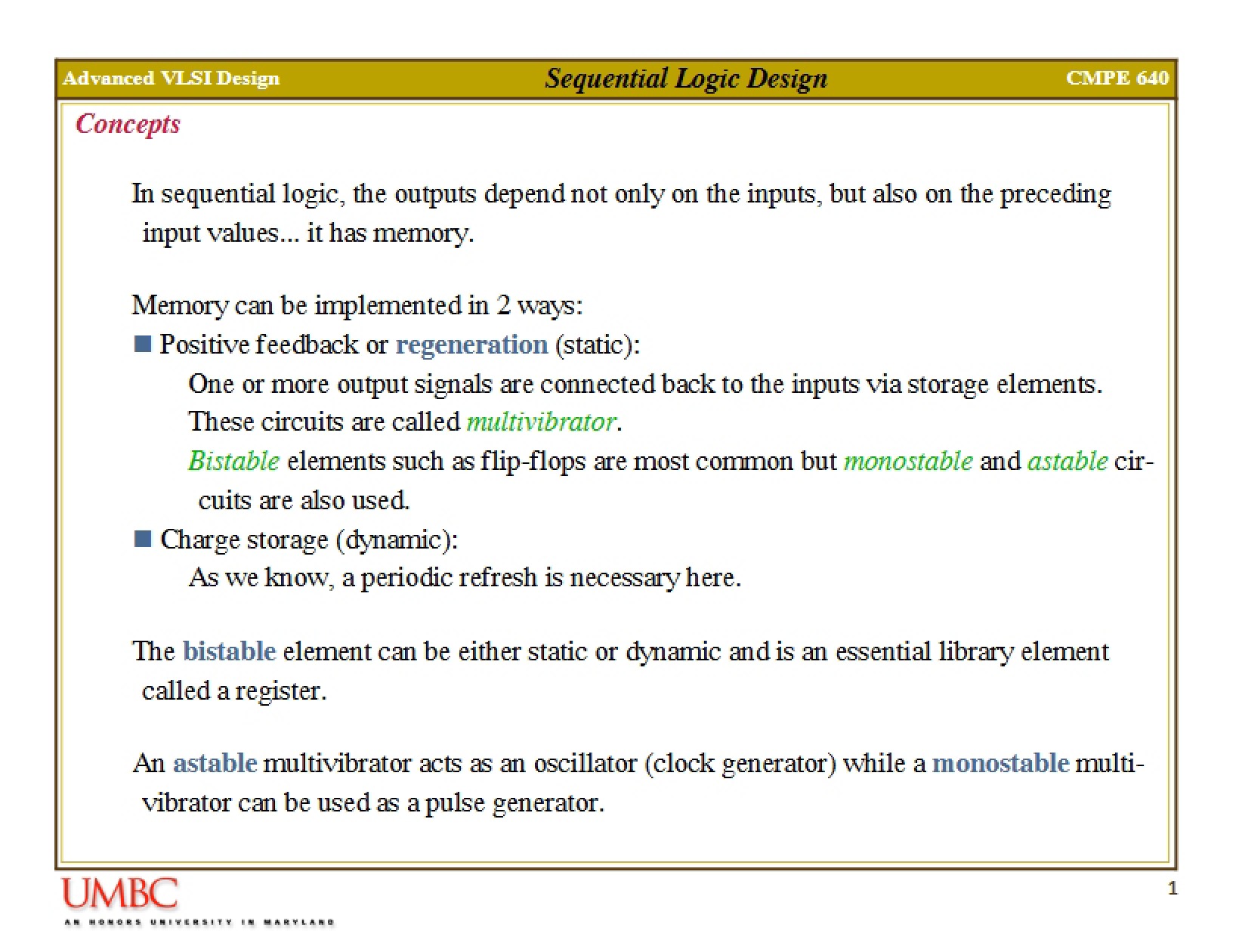 Sequential Logic Design Principles