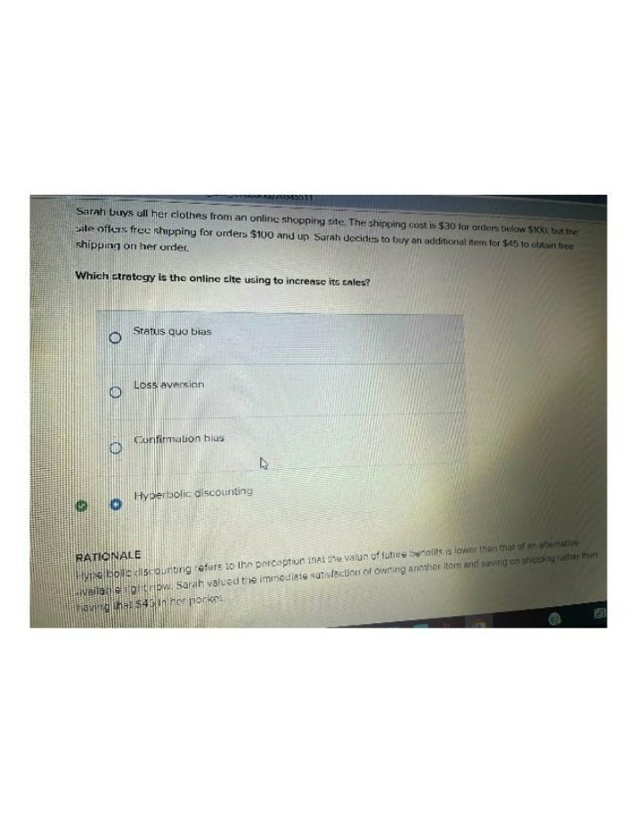 Boosting Sales - Using Hyperbolic Discounting