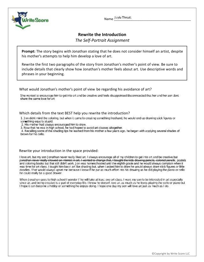 Introduction Rewrite for the Self-Portrait Assignment
