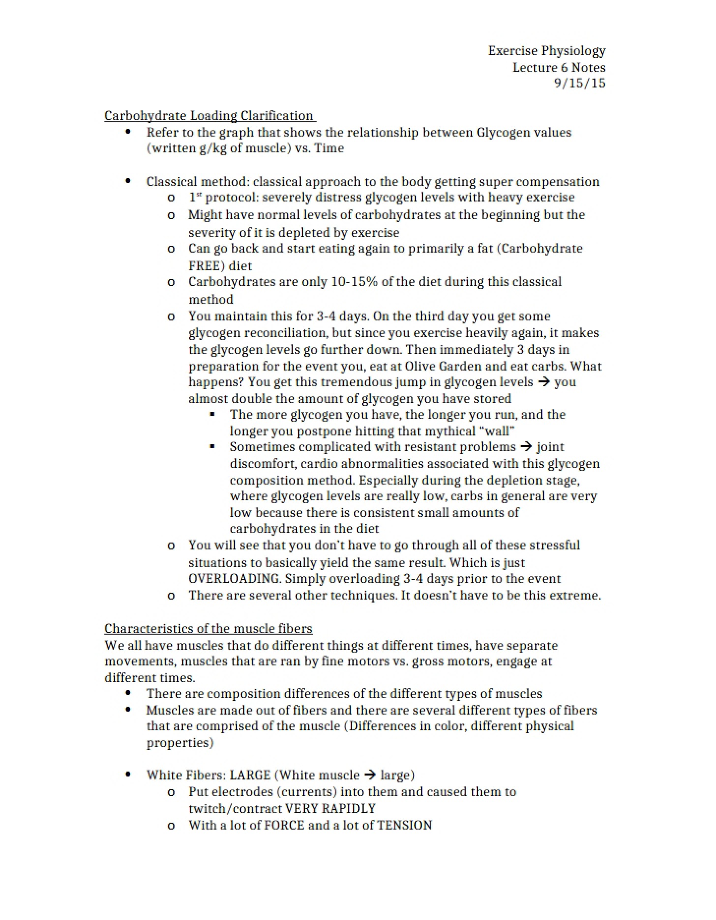 Mechanics of Carbohydrate Loading